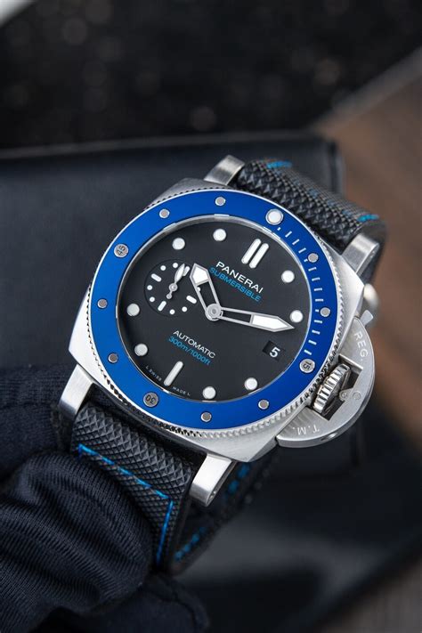 panerai dive watch blue|Panerai submersible watch 42mm.